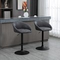 Miniatyrbild 2 av 7: Rootz Barpall - Set med 2 barstolar - Justerbar i höjdled - 360 graders vridbar design - Grå - 57cm x 50cm x 84-104cm