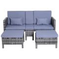 Pikkukuva 4 / 10: Rootz Double Sofa - Garden Sofa - Garden Furniture - Garden Set - Seater Sofa - 2 x Stool Cushions