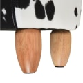Miniatyrbillede 11 af 11: Rootz Hocker - Puf - Ko - Til børn - Opbevaringsplads - Sort - Hvid - Stof - Gummitræ - 62 x 35 x 36 cm