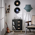 Miniatyrbillede 2 af 9: Rootz Sengebord - Sidebord - Telefonbord - Moderne Charm - Nem montering - Kompakt design - 48cm x 60cm x 40cm - Sort FBT95-SCH