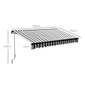 Miniatyrbillede 3 af 10: Rootz solsejl - Udtrækkelig baldakin - Udendørs skygge - Vejrbestandig - Nem installation - UV-beskyttelse - 350L x 250W cm - Aluminium og polyester
