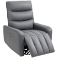 Miniatyrbillede 1 af 10: ROOTZ Relaxation lænestol - polstringstol med liggende funktion - hvilestol - USB -porte - grå - 79x89.5x104cm