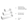 Miniatyrbillede 6 af 7: Rootz væghylde - U-formet afsats - Flydende bogreol - Displaystativ - Opbevaringsholder - Monterbart stativ - Hvid - 26,0 x 8,7 x 8,2 tommer