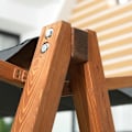 Miniatyrbillede 4 af 7: Rootz Hollywood Gynge Med Sengefunktion - 3-personers Havegynge Med Tag - Hollywood liggestol - Haveseng - Fyrretræ - Polyester - Grå + Teak - 225,5 x