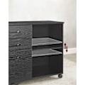 Miniatyrbillede 5 af 8: Rootz rullebeholder - Opbevaringsvogn - Organizer - Spånplade og metal - 40 cm x 80 cm x 66 cm - Sort med træfinish - Letvægts - Nem montering - Høj v