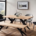 Miniatyrbild 2 av 8: Rootz Massive Dining Table - Loft Style - Rectangular Table - Acacia Wood - Handcrafted & Unique - 200 cm x 100 cm x 76 cm