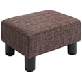 Miniatyrbillede 10 af 10: Rootz stilfuld skammel med stofbetræk - Fodstøtte - Sofabord - Komfortabel siddeplads - Alsidig brug - Gulvbeskyttelse - 40W x 30D x 24H cm - Linnedst