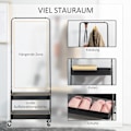 Miniatyrbillede 6 af 11: Rootz Mobile Metal Clothes Rack - Garment Rack - Fritstående arrangør - Rumbesparende design - 56,5L x 31,5W x 152,5h cm