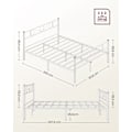 Pikkukuva 5 / 9: Rootzin valkoinen metallisängyn runko - King-size-vuode - jauhemaalattu runko - Heavy Duty - 207,6 cm x 161,8 cm x 86,4 cm