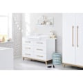 Pikkukuva 3 / 3: Rootz Riva Erittäin leveä muuttuva yksikkö - Baby Dresser - Taimitarhan järjestäjä - Säädettävä ja irrotettava - 140 cm x 78/58 cm x 105cm