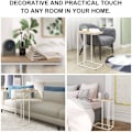 Miniatyrbillede 4 af 6: Rootz sidebord - C-formet endebord - Moderne sofabord - MDF & metalstel - Stabil konstruktion - 45 cm x 25 cm Bordplade - 63,5 cm Højde