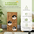 Miniatyrbillede 4 af 10: Rootz Cat Tower - Kattekradsestolpe - Cat Condo - Vandhyacint - Multi-level - Vaskbare puder - 40cm x 31cm x 76cm