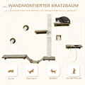 Miniatyrbillede 4 af 10: Rootz Cat Væghyldesæt - Klatrevæg - Katteplatforme - Sisal-ridseoverflader - Sikker støtte - 136 cm x 29 cm x 8,5 cm