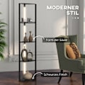 Miniatyrbillede 4 af 10: Rootz LED gulvlampe med hylde - Moderne sort stående lampe - Høj hjørnelampe - 3 lysstyrkeniveauer - Integreret LED - 41 cm x 29,5 cm x 163,5 cm