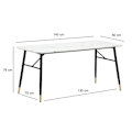 Miniatyrbillede 4 af 6: Rootz lille spisebord - moderne hvidt look - elegant rektangulært bord - robuste metalben - 140 cm x 80 cm x 76 cm