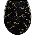 Miniatyrbild 1 av 9: Rootz Soft Close Toalettsits - Ovalt O-format toalettlock - Duroplast - Guldglitter - 37,1 cm x 45,5 cm - Tyst stängning - 175 kg Kapacitet