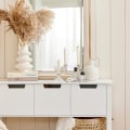 Pikkukuva 6 / 7: Rootz Modern konsolipöytä FSB51-W - Senkki - Eteisen pöytä - Kestävä MDF-rakenne - Tilava säilytystila - Naarmuuntumaton - 93cm x 79cm x 33cm
