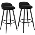 Miniatyrbillede 1 af 8: Rootz Velvet Barstol - Bordskammel - Køkkentaburet - Elegant sort fløjlsfinish - Stabil og robust konstruktion - Justerbare fodpuder - Sædestørrelse 3