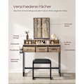 Miniatyrbild 3 av 8: Rootz Sminkbord - Sminkbord - Spånskivakonstruktion - Ek brun-svart finish - Modern Glam Style - 40cm x 90cm x 141cm