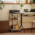 Miniatyrbillede 2 af 11: Rootz 3 -niveau Printerstativ - Mobilprintertabel - Justerbar printerholder - Højde Justerbar - 39 cm x 34,5 cm x 72,5/81,5 cm