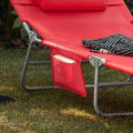 Miniatyrbillede 7 af 8: Rootz justerbar solseng med baldakin - Haveseng - Strandseng - Holdbar metalramme - Syntetisk fiberstof - Multiposition - Opbevaringslomme - 195 cm x