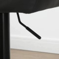 Miniatyrbillede 4 af 7: Rootz Barstol - Sæt med 2 barstol - Retro Design - Højdejusterbar - Imiteret læder - Linnedlook - Grå + Sort - 57,5L x 52,5W x 93-114H cm