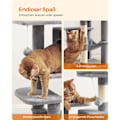 Miniatyrbild 8 av 9: Rootz Cat-skrapstolpe - Kitty-möbler - Kattträd - Spånskiva och plysch - 45 cm x 35 cm x 112 cm - Stöder 40 kg - Idealisk för upp till 4 katter