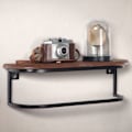 Miniatyrbillede 2 af 7: Rootz Modern Industrial Væghylde - Flydende hylde - Massivt træ - Metalramme - Opbevaringsplads - Håndlavet - Unik - 50 cm x 15 cm x 13 cm