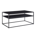 Miniatyrbillede 1 af 7: Rootz sofabord 100x60x45 cm metal stuebord industriel sort - Sofabord stål med opbevaringsplads - Loungebord med opbevaringsrum - Sofabord sidebord fi