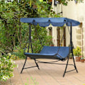 Miniatyrbillede 2 af 5: Rootz Swinging Lounger - Havelounger Med Stål Blå Tag - Stål - Polyester - Blå - 160 x 117 x 173 cm