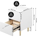 Miniatyrbillede 3 af 8: Rootz Modern Sengebord - Natbord, Opbevaringsenhed - Rigelig opbevaring, Holdbart design, Beskyttelsesfunktioner - MDF, Metal - 25x51x40 cm