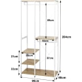 Miniatyrbillede 3 af 8: Rootz multifunktionelt tøjstativ - Organizer - Garderobestativ - Rigelig opbevaring, Alsidig placering, Holdbar konstruktion - 90 cm x 40 cm x 204,5 c