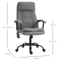 Miniatyrbild 8 av 8: Rootz Kontorsstol - Massagestol - Executive Chair - Gaming Chair - Swivel Chair - Grå - 63 x 70 x 112-121 cm