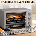 Pikkukuva 5 / 10: Rootz-miniuuni - leivänpaahdin - leipäuuni - 21 litran tilavuus - säädettävä lämpötila - 3 kypsennystilaa - ruostumaton teräs - 46 cm x 38,5 cm x 29 c