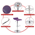 Pikkukuva 4 / 9: Rootz-sarja, 2 designbaarituolia - Modernit baarituolit - Mukavat, säädettävät, kääntyvät - Keinonahka - Kromattu teräs - 63cm-83cm x 39cm x 38,5cm