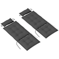 Miniatyrbillede 1 af 10: Rootz 2 stykker Sun Lounger Set - Garden Lounger Puder - polstrede puder - Vandafvisende, fade -resistent - 50x116x5 cm - Grå