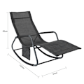 Miniatyrbillede 4 af 6: Rootz Havelounger - Solseng - Gyngestol - Ergonomisk design - Syntetisk fiberstof - Opbevaringslomme - Understøtter op til 150 kg - 143cm x 85cm x 57c