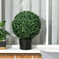 Miniatyrbillede 9 af 10: Rootz kunstige plantesæt - Kugleformede buksbomtræer - UV-beskyttelse - Højkvalitetsplastik - Evergreen Flair - 52 cm x Ø40 cm - Orange Pot