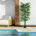 Miniatyrbillede 7 af 7: Rootz kunstig plante - kunstig bambus - kunstig bambus træ plante - Hjem - kontor - Grøn + Sort - 20cm x 20cm x 180cm