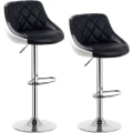 Miniatyrbillede 1 af 10: Rootz Barstol - Justerbar bordstol - Drejelig barstol - Komfortabel, ergonomisk, nem montering - Forkromet stål, imiteret læder - 38cm x 35cm, 84cm-10
