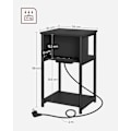 Miniatyrbillede 6 af 6: Rootz Supplement Side Table - Accent Table - End Table - USB+AC Connections - Black Chipboard & Steel - 30x34x58cm