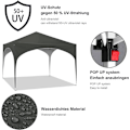 Miniatyrbild 5 av 7: Rootz Gazebo - Pop-Up Canopy - Utomhusskydd - Vattentät, UV-skydd, Enkel installation - Oxford metallram - 3x3m - Grå