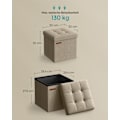 Miniatyrbillede 3 af 6: Rootz sædebryst Ottoman - Opbevaringsskammel - Fodstøtte - MDF og linned - 25D skum - 30 cm x 30 cm x 30 cm