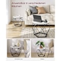 Miniatyrbillede 3 af 8: Rootz 2-delt sæt sideborde - Hvid-sorte spånplade stålborde - Store små borde - Letvægts holdbart design - Nem montering - 50 cm x 40 cm x 40 cm - 40