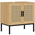 Miniatyrbillede 10 af 10: Rootz badeværelse skab - Boho Design - Sink Storage Unit - Rattan Elements - Passer under vask - Brun - 60x39x60 cm
