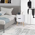 Miniatyrbillede 2 af 10: Rootz Scandinavian Rundt sengebord - Natbord - Opbevaringsbord - Rigelig opbevaring - Chic Design - Holdbar konstruktion - 38cm x 49cm x 38cm