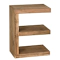 Miniatyrbillede 7 af 7: Rootz sidebord massivt træ akacie E Cube 60 cm højt stuebord design brunt sofabord i landlig stil