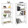 Miniatyrbillede 5 af 8: Rootz Badeværelsesskab - Opbevaringsskab - 5 niveauer - Bambus - Højdejusterbar - Hvid - 60 x 26 x 130 cm