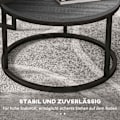 Miniatyrbild 6 av 10: Rootz 2 Set soffbord - Sidobord - Sofatisk - Spacebesparing - 78,5x78,5x46,5cm & 59x59x36,5cm - grå metallram