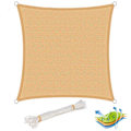 Miniatyrbillede 1 af 8: Rootz Premium HDPE Sun Sail - Skyggesejl - Privacy Screen - UV-beskyttelse - Rivefast - Nem installation - 4m x 4m